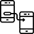 Two smartphone devices side by side on a white background