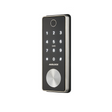 Digital door lock with keypad on a white background